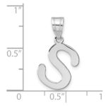 14kw Polished Bubble Letter S Initial Pendant - Image 4