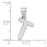 14kw Polished Bubble Letter T Initial Pendant - Image 4