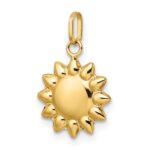 14k Polished Puffed Sun Pendant - Image 5