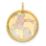 14K Polished Mother of Pearl Earth Pendant