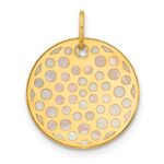 14K Polished Mother of Pearl Earth Pendant - Image 4