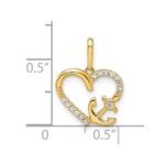 14k CZ Heart with Anchor Pendant - Image 3