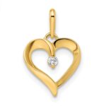 14k CZ Heart Pendant
