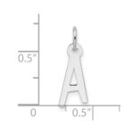 14k White Gold  Slanted Block Letter A Initial Charm - Image 4