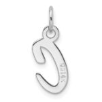 14k White Gold  Slanted Block Letter C Initial Charm - Image 3