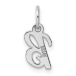 14k White Gold Small Script Letter B Initial Charm - Image 3