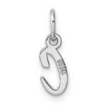 14k White Gold Small Script Letter C Initial Charm - Image 3