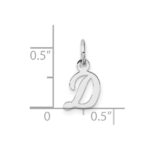14k White Gold Small Script Letter D Initial Charm - Image 4
