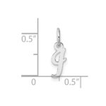 14k White Gold Small Script Letter I Initial Charm - Image 4