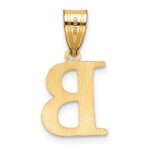 14k Polished Etched Letter B Initial Pendant - Image 3