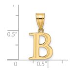 14k Polished Etched Letter B Initial Pendant - Image 4