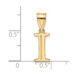 14k Polished Etched Letter I Initial Pendant - Image 4