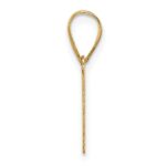 14k Polished Etched Letter M Initial Pendant - Image 2