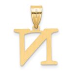 14k Polished Etched Letter N Initial Pendant - Image 3
