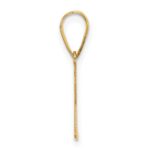 14k Polished Etched Letter R Initial Pendant - Image 2