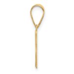 14k Polished Etched Letter W Initial Pendant - Image 2