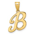 14K Script Letter B Initial Pendant