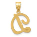 14K Script Letter D Initial Pendant - Image 3