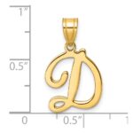14K Script Letter D Initial Pendant - Image 4