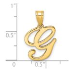 14K Script Letter G Initial Pendant - Image 4