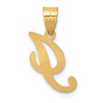 14K Script Letter I Initial Pendant - Image 3