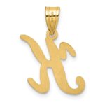 14K Script Letter K Initial Pendant - Image 3