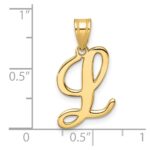14K Script Letter L Initial Pendant - Image 4