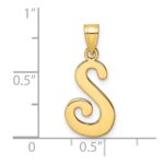 14K Script Letter S Initial Pendant - Image 4
