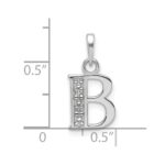 14K White Gold Diamond Letter B Initial Pendant - Image 4