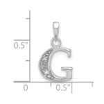 14K White Gold Diamond Letter G Initial Pendant - Image 2