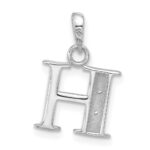 14K White Gold Diamond Letter H Initial Pendant - Image 3