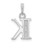 14K White Gold Diamond Letter K Initial Pendant - Image 3
