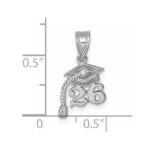 14K White Gold Graduation Cap 26 with Tassel Charm - Image 4