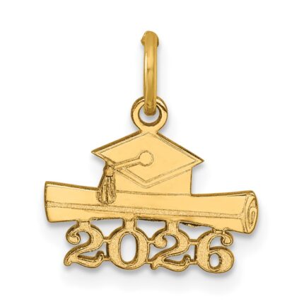 14K 2026 Graduation Cap and Diploma Charm