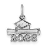 14K White Gold 2026 Graduation Cap and Diploma Charm