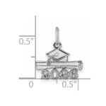 14K White Gold 2026 Graduation Cap and Diploma Charm - Image 4