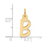 14k  Slanted Block Letter B Initial Charm - Image 4