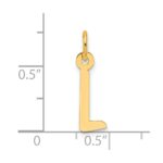 14K  Slanted Block Letter L Initial Charm - Image 4