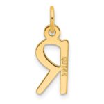 14K  Slanted Block Letter R Initial Charm - Image 3