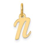 14K Small Script Letter N Initial Charm