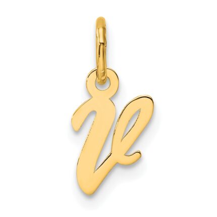 14K Small Script Letter V Initial Charm