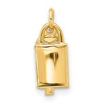 14K Polished Lock and Key Pendant - Image 3