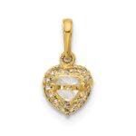 14K CZ Halo Heart Pendant - Image 3