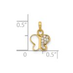 14K Polished CZ Butterfly Pendant - Image 4