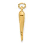 14k Polished 3-D Hollow Italian Horn Pendant - Image 2