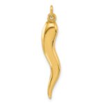 14k Polished Hollow 3-D Italian Horn Pendant