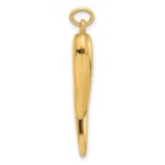 14k Polished Hollow 3-D Italian Horn Pendant - Image 2