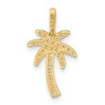 14K Polished CZ Palm Tree Pendant - Image 3