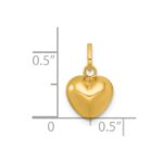 14k Polished 3D Puffed Heart Charm Pendant - Image 4