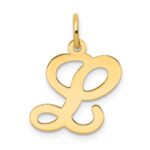 14KY Script Letter L Initial Charm